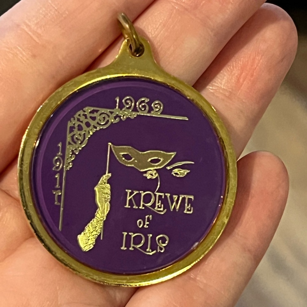 1969 Krewe of Iris Mardi Gras Pendant